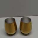 17 oz Stainless Steel Stemless Wine Glass, Outdoor Portable Wine Tumbler for the Pool, Camping,Cookouts, Travel-Set of 2 Metal Drinking Cups Father's Day, OktoberfestGold