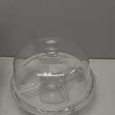 Godinger Cake Stand and Serving Plate Platter with Dome Lid, 6 in 1 Multi-Purpose Use, Crystal Glass Footed Cake Stand, Salad Bowl, Cake Plate, Fruit Platter - Made in Italy