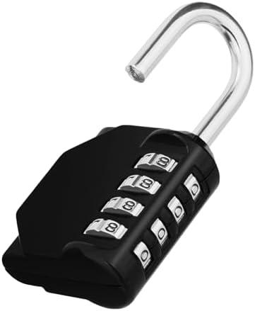 ZHEGE Padlock, Combination Lock 4 Digits, Outdoor Padlock Weatherproof for Gym Locker, Garden Fence Gate (Black)