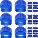 6 Pcs Hairy Headbands Trolls Flowy Crazy Hair & Stickers - Spirit Week Accessory Sports Cheering Headwear Costume Props (Blue) (Blue)