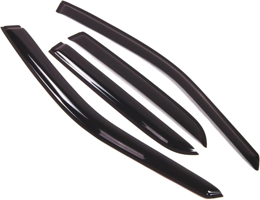 Tuningpros Window Visor Compatible with 2004-2009 Cadillac SRX, DGWV2-029 Outside Mount Deflector Rain Guard Dark Smoke, 4 Pcs Set