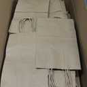 STOBOCTER 200 Pack 8.3x4.4x10 Inch Brown Paper Bags with Handles Bulk, Medium Kraft Paper Gift Bags for Birthday Party Favors Shopping Grocery Retail Business Goody Craft Blank Sacks(Plain Natural)