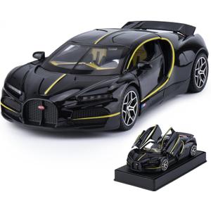 Car Toys for Boys 1 32 Diecast Cars Collectibles Car Model Kit, Metal Toy Car for Boys and Girls, Pull Back Cars with Lights and Sounds, Cars for Kids Ages 3-5, Black