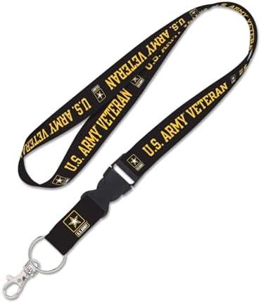 U.S. Army Veteran Lanyard with Detachable Buckle. Black