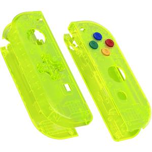 eXtremeRate Clear Lime Green Joycon Handheld Controller Housing (D-Pad Version) with Colorful Buttons, DIY Replacement Shell Case for Nintendo Switch Joy-Con  Controller NOT Included