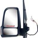 Driver Left Side Door Mirror Power and Heated Power Folding with Signal Light and BLIS Textured Back Cover for Mercedes Sprinter Freightliner Sprinter from 2019 to 2024