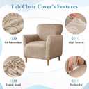 LiveGo Stretch Banquet Armchair Covers, Soft Jacquard Accent Chair Cover with Arms, Armchair Slipcovers Furniture Protector Machine Washable for Living Room Office Reception Reading Chair Sofa