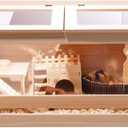 Wooden Hamster Cage with Pull-Out Tray, Small Animal Habitat with Double Skylight Doors for Gerbil, Mouse, Guinea Pig, Rat, No Accessories (31.5" L x 15.7" W x 15.7" H)