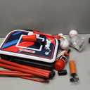 4 in 1 Kids Basketball Hoop and Tball Set for Toddlers 3-5, Adjustable Hanging Tee Ball Stand with Automatic Baseball Pitching Machine, Indoor Outdoor Sport Toys Birthday for Boys