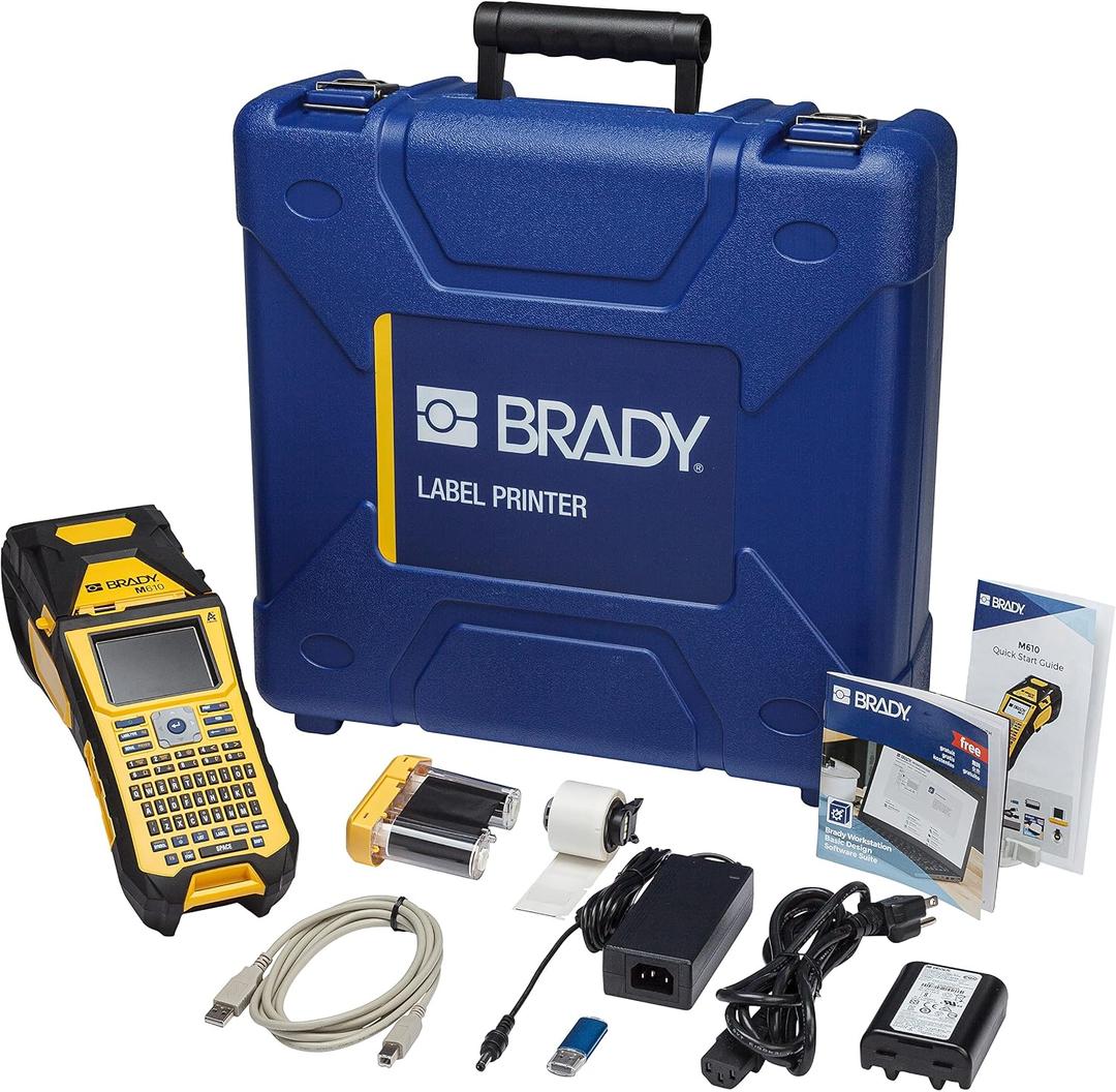 Brady M610 Bluetooth Handheld Label Maker with Hard Case (M610-B-KIT). Durability Meets The widest Range of Data Entry Options. Replaces BMP61-W,Yellow/ Gray