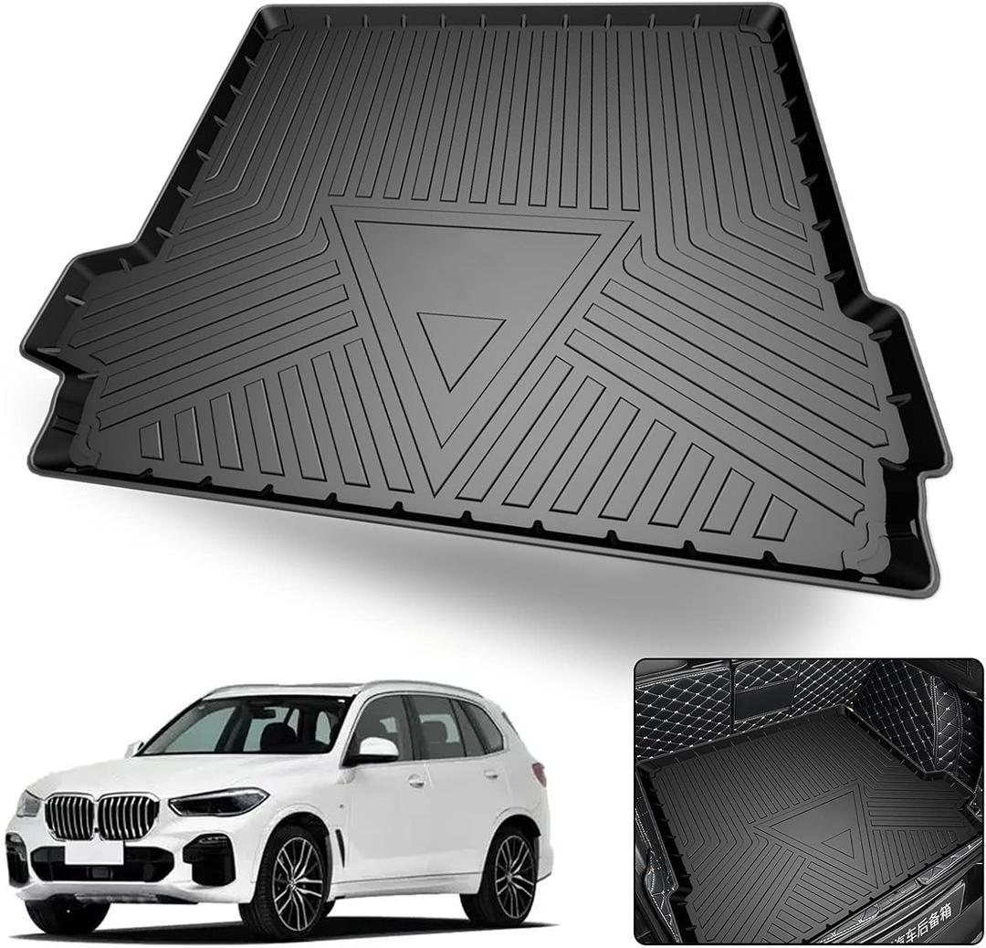 Cargo Liner for 2021 2022 2023 2024 2025 X5 - Black TPE All Weather Heavy Duty Waterproof Rear Cargo Tray Trunk Floor Mat Protector Compatible with 2019-2025 BMW X5