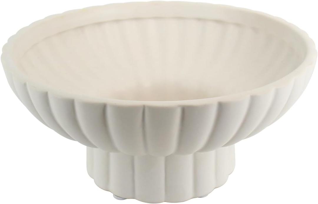 Footed Decorative Fruit Bowl Ceramic Approx 8" and 750ml Capacity for Home and Kitchen,Modern Pedestal Bowl,Versatile Catch All Key Dish for Home Organization and Home Decor