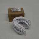 Helunsi 32.8ft Cloth Covered Lamp Cord, 18 AWG 2 Conductor White Vintage Electrical Cord Braided Electrical Wire, 18 Gauge Round Rayon Fabric Covered Wire for DIY Antique Industrial Lighting Project