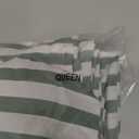 ROSE&RISY Green Queen Duvet Cover Set, 3 Pieces Soft Bedding Queen Set, Breathable and Cooling,Includes 1 Duvet Cover, 2 Pillow Cases(Green Stripe, Queen)