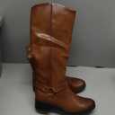 DREAM PAIRS Boots For Women Knee High, Comfortable Pull On Side Zipper Buckle Riding Boots (8, Light Brown)