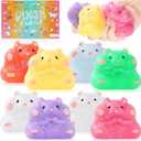 8Pcs Taba Squishy Hamster Squeeze Toys, Fidget Toy, Kawaii Squishies Sensory Toys, Pinch Family Squishy Cat Paws Mochi Toys,Stress Relief for Party Favors,Novelty Things for Adults Kids