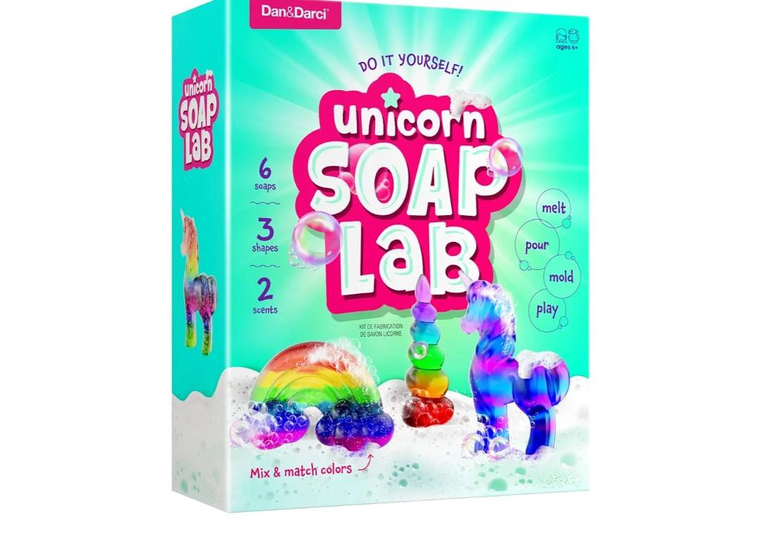 Dan&Darci Unicorn Soap Making Kit - Girls Crafts DIY Project Age 6+ Year Old Kids - Unicorn Girl Birthday Gifts - Science Activity Teenage Gift - Make Your Own Soap - Craft Toys Ages 6 7 8 9 10 11 12