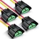 H8 H9 H11 880 881 Female Adapter Pigtail Connector Replace OEM Headlight Fog Light Wiring Harness Retrofit for Toyota GMC Chevy Honda Jeep Ford Dodge Bulb LED Headlamp Universal Fit (Pack of 4)
