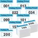 Clabby 100 Pcs 2x3 Inch Parking Permit Stickers Static Window Stickers with Front Adhesive, Car Windshield Decals Numbered 001-100 (Classic, Blue)