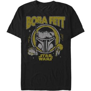 STAR WARS Book Fett Big Boba Men's Tops Short Sleeve Tee Shirt (Black)