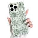 NITITOP Compatible with iPhone 16 Pro Case Silicone Flower Cute Floral Sunflowers Pattern for Women Girl Trendy Slim Fit TPU Silicone Shockproof Full Camera Protection Cover - Green2