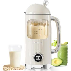 6-in-1 Upgraded 34oz Nut Milk Maker Machine with 8 Stainless Steel Blades, Automatic Plant-Based Milk Maker for Homemade Soy, Almond, Oat, Shakes & More, Keep Warm, Delay Timer & Self-Cleaning