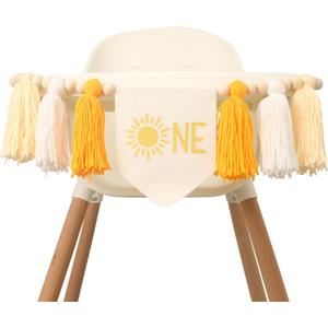 First Birthday Boho Sun Highchair Banner - You Are My Sunshine Tassels
