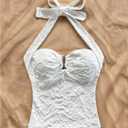 MakeMeChic Women's Halter Tops Sleeveless Backless Crop Summer Tank Tops (White, L)