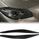 X AUTOHAUX 1 Pair Headlight Eye Lid Cover Decoration Styling Sticker for BMW F10 F11 5 Series 2010-2016 Carbon Fiber Pattern Eyebrows Black