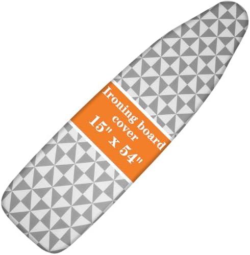 UFETGYG Ironing Board Cover, Full Size Scorch Resistant Padding, Silicone Coating,Elastic Edge, Heavy Duty Iron Pad Covers Standard Boards, 15" x 54" (Geometry)
