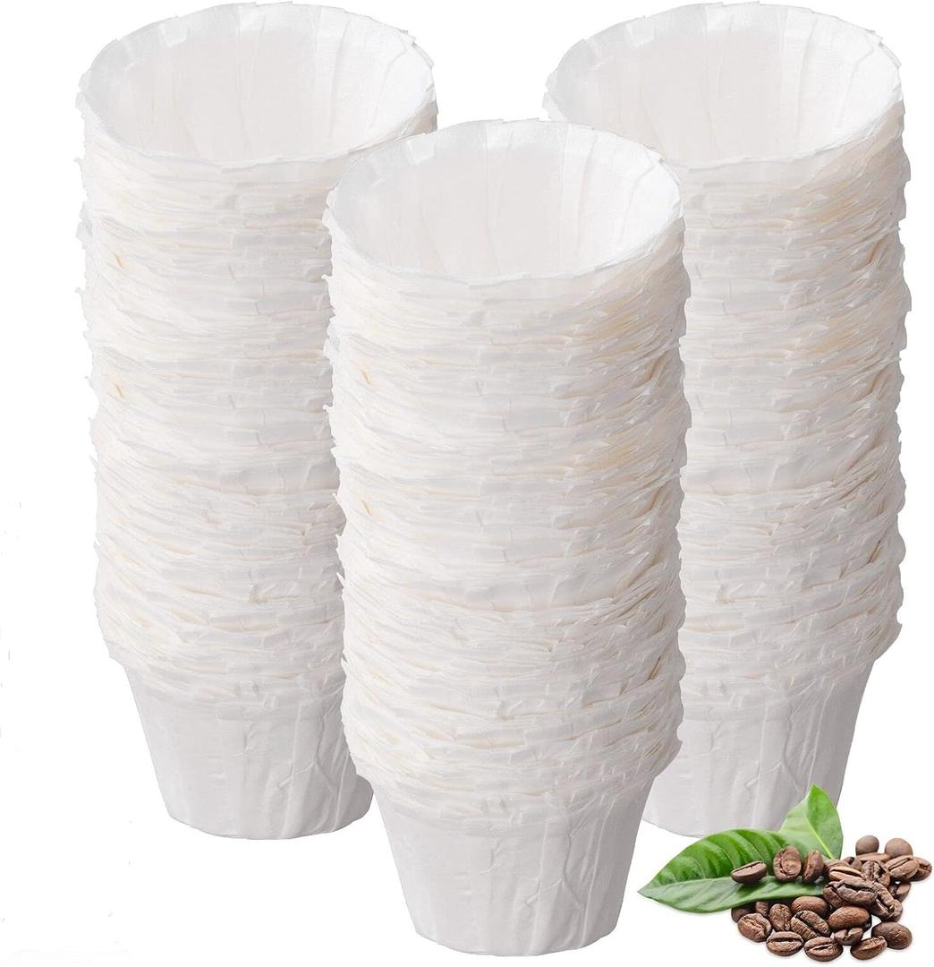 Disposable Paper Coffee Filters, Keurig K Cup Paper Filters for Keurig Single Brewer Reusable Cups, K-cup Coffee Pods, Fits All Brands Reusable K Cups (100) (White)