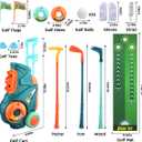 Toddler Golf Set with Putting Mat, Upgraded Kids Golf Cart with Shoulder Strap, Toddler Glove, Plastic Clubs, 10 Balls, Indoor Outdoor Sports Toys Birthday Gift for Boys Girls Aged 3 4 5+ Years Old