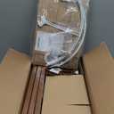 LEPOWER Wood Tripod Floor Lamp, Mid Century Standing Lamp, Modern Design Studying Light for Living Room, Bedroom, Study Room and Office, Flaxen Linen Shade with E26 Base Brown