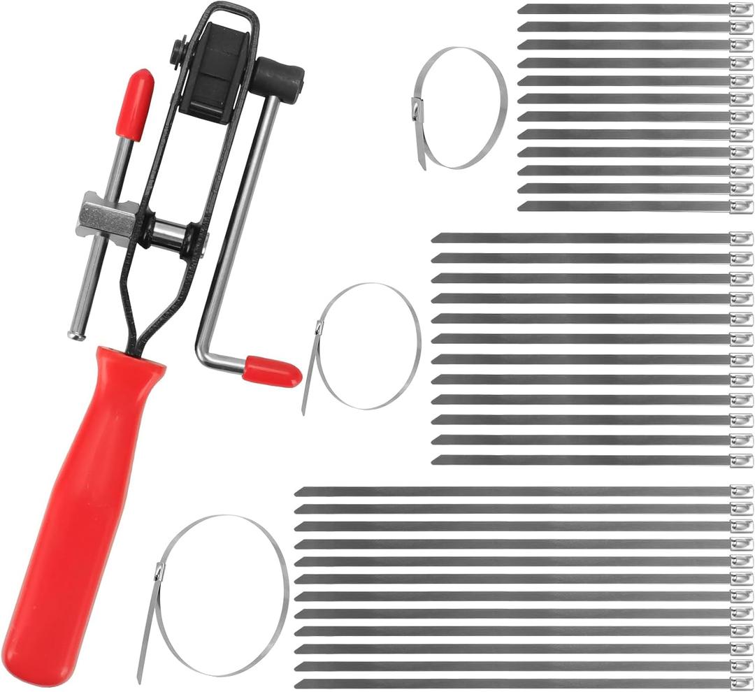 Alpha Rider Auto/ATV CV Joint Banding Boot Axle Clamp Pliers with 36PCS Stainless Steel 4" 8" 14" CV Joint Boot Band Clamps for Most Cars (37pcs)