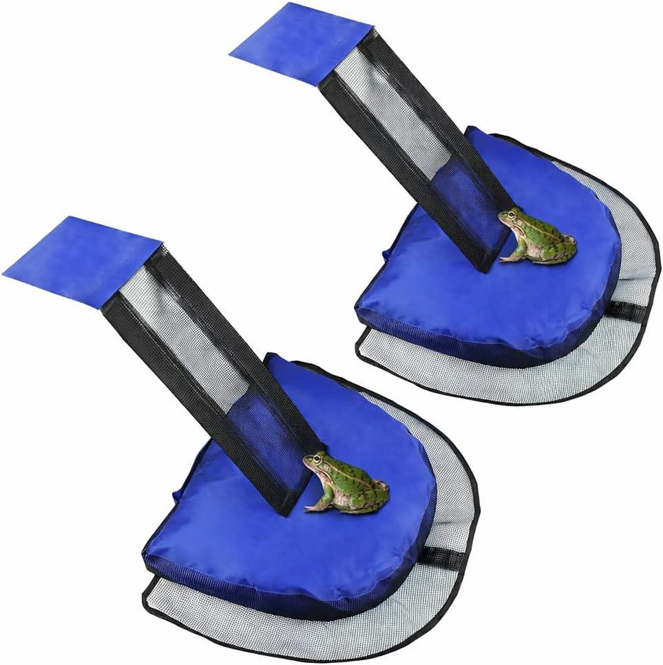 2 Pack Animal Saving Escape Ramp for Pools and Spas, Frog and Animals Saver for The Pool,Floating Ramp Rescues (Blue 2Pack)