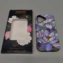 for iPhone 17 Case - Wireless Charging Compatible - Dual-Layer Hard Shell + Silicone Cover - Shockproof Protective Phone Case with Stylish Designs for Women - Abstract Lotus