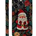 Kapadiy Compatible with iPhone 16 Pro Case,The Lovely Santa Claus Christmas for Woman Men Full Body Protective Cover Shockproof 2 in 1 Silicone + Hard PC Design for iPhone 16 Pro Case