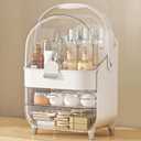Makeup Organizer Countertop, Skincare Holder Bathroom Counter Organizer, Storage Box Cosmetic Display Cases, Teen Girl Gifts Make up Organizers for Vanity, Dresser (Sliver)
