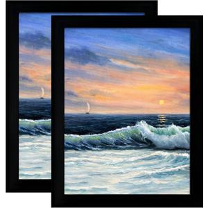 LUCKYLIFE 24x36 Poster Frame in Black Solid Wood with Plexiglass 2 Pack