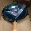 YOSUKATA 14 Round Bottom Carbon Steel Wok Pan Blue Pre-Seasoned Pow Wok for Stir Fry, BBQ & Camping Traditional Japanese & Chinese Cookware Compatible with Gas Stoves & Open Fire Only