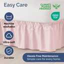 Wrap Around Dust Ruffle Bed Skirt - Lavender Pink - for Queen Size Beds w/ 15 Inch Drop - Easy Fit Elastic Strap - Adjustable Pleated Bedskirt w/Brushed Fabric -Wrinkle Free, Women, Men, Kids & Teens