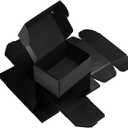 Rempry 6 Pack 6x4x3 Black Shipping Boxes, Small Cardboard Mailer Boxes for Small Business Shipping Packaging