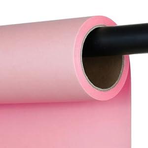 LWAIZSM Pink Seamless Paper Backdrop, Pink Photo Backdrop 53" x16.4'