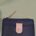 SENDEFN Small Wallet Women Leather RFID Blocking Bifold Zipper Pocket Card Holder with ID Window