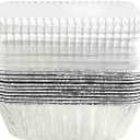 Handi-Foil 1 lb. Aluminum Foil Mini-Loaf/Bread Baking Pan w/Clear Low Dome Lid (pack of 12)