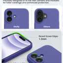 OTOFLY Compatible with iPhone 16 Case, Compatible with MagSafe, Shockproof Magnetic Silicone Case for iPhone 16,[Military Grade Protection] [2 Pack Screen Protectors], Flower Blue