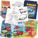 ArtCreativity Police & Firefighter Coloring Books for Kids, Bulk Set of 20, 5 x 7 Inch Small Color Booklets in Assorted Designs, Fun Birthday Party Favors, Educational Art Gifts for Boys and Girls, 4 Pack