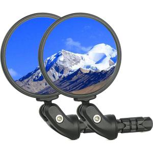 BriskMore Bike Mirrors, Bike Bar End Mirror, HD Glass Convex Lens Bicycle Rearview Mirror, Safe Cycling Rearview Mirror, Easy to Install