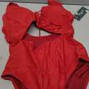 Blooming Jelly Womens Sexy One Piece Swimsuit Cut Out Slimming Bathing Suit V Neck Crisscross Back Swimwear (Large, Red)