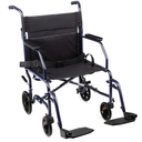 Carex Transport Wheelchair With 19 inch Seat, Folding Transport Chair with Foot Rests, Foldable Lightweight Wheelchair Foldable for Storage and Travel